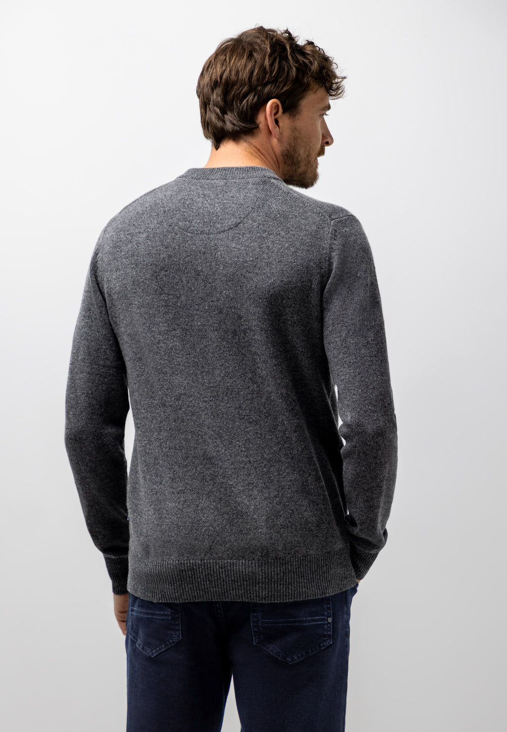 Pull intarsia en laine d'agneau