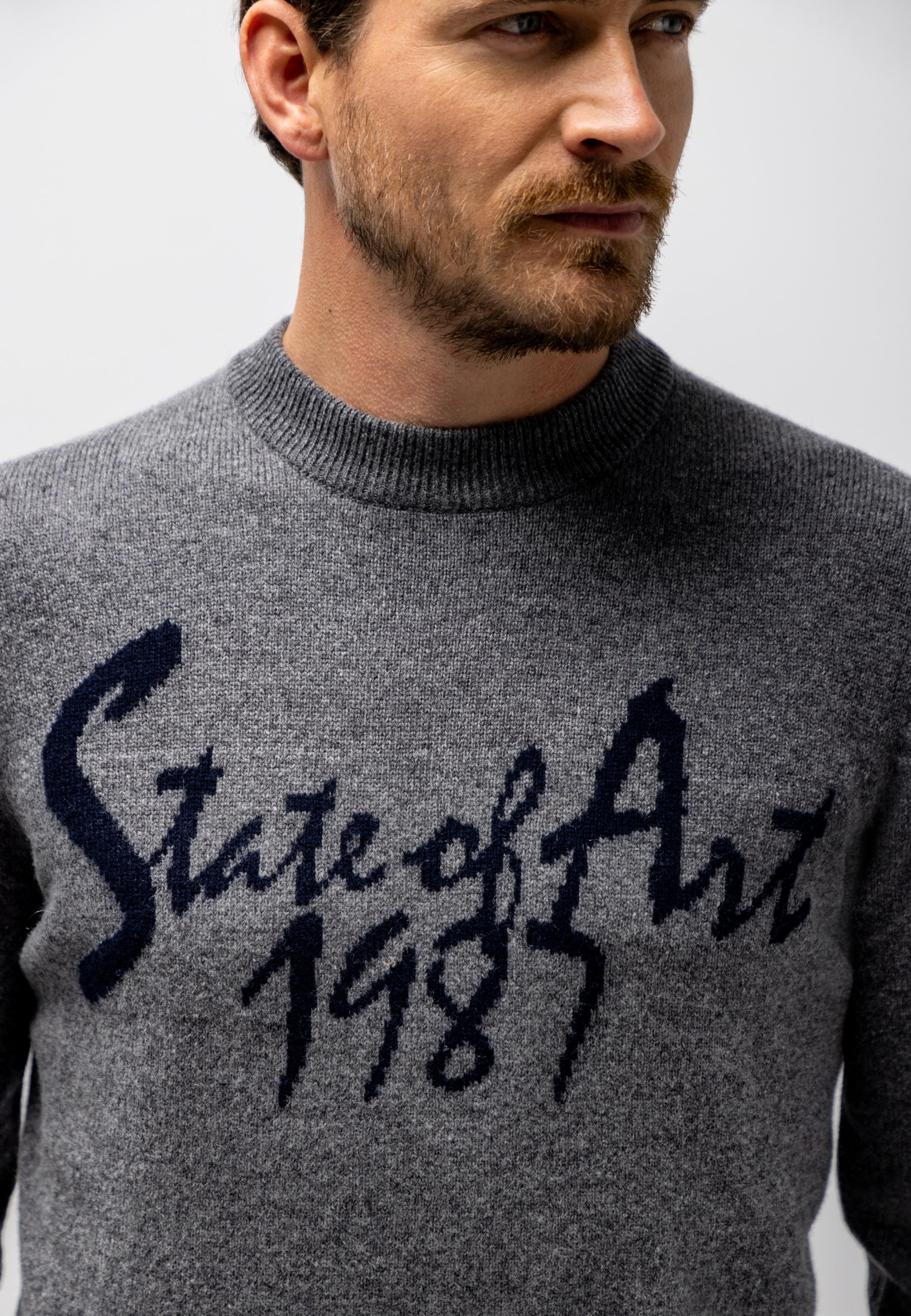 Pull intarsia en laine d'agneau