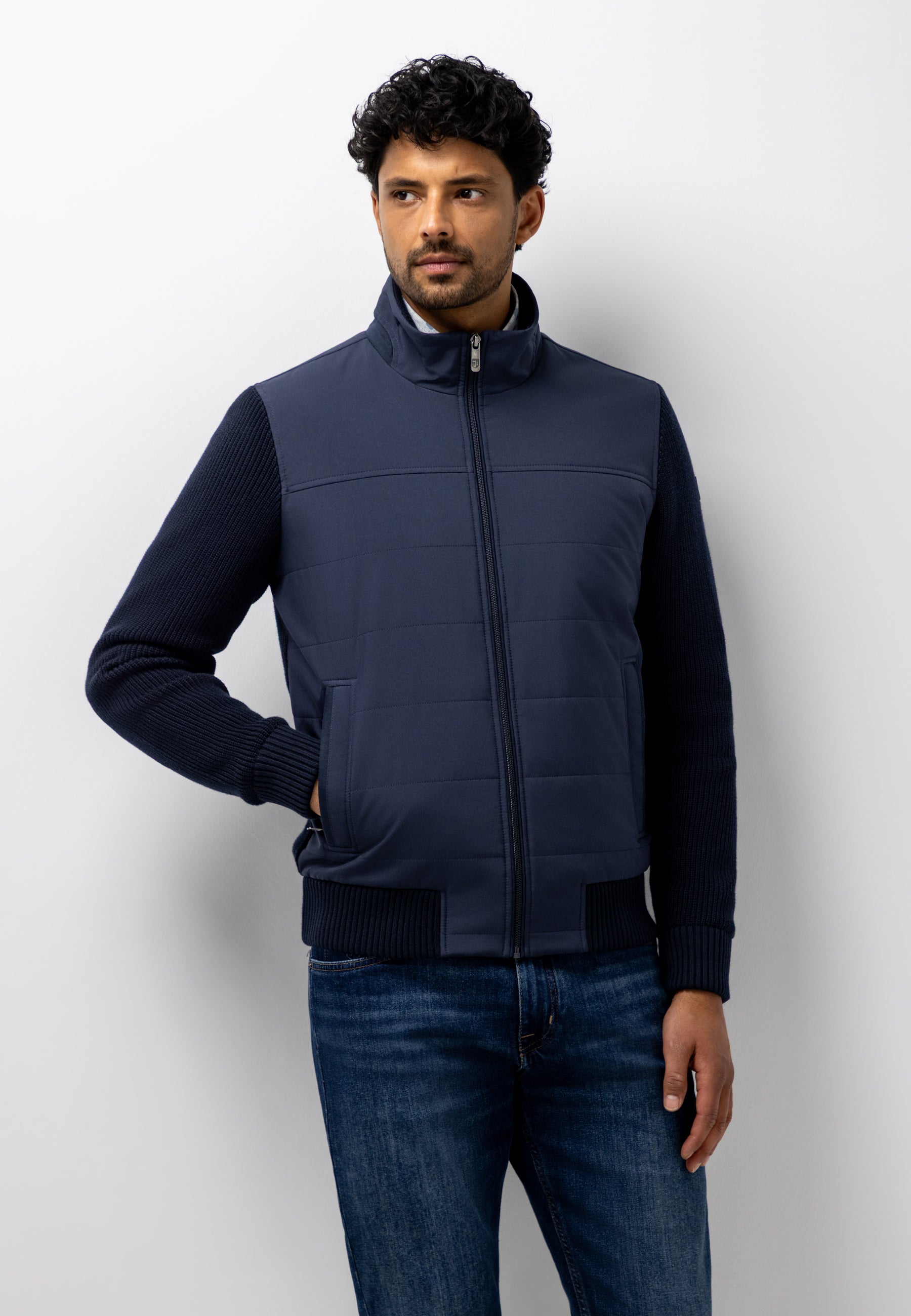 Vest met suèdelook voorzijde