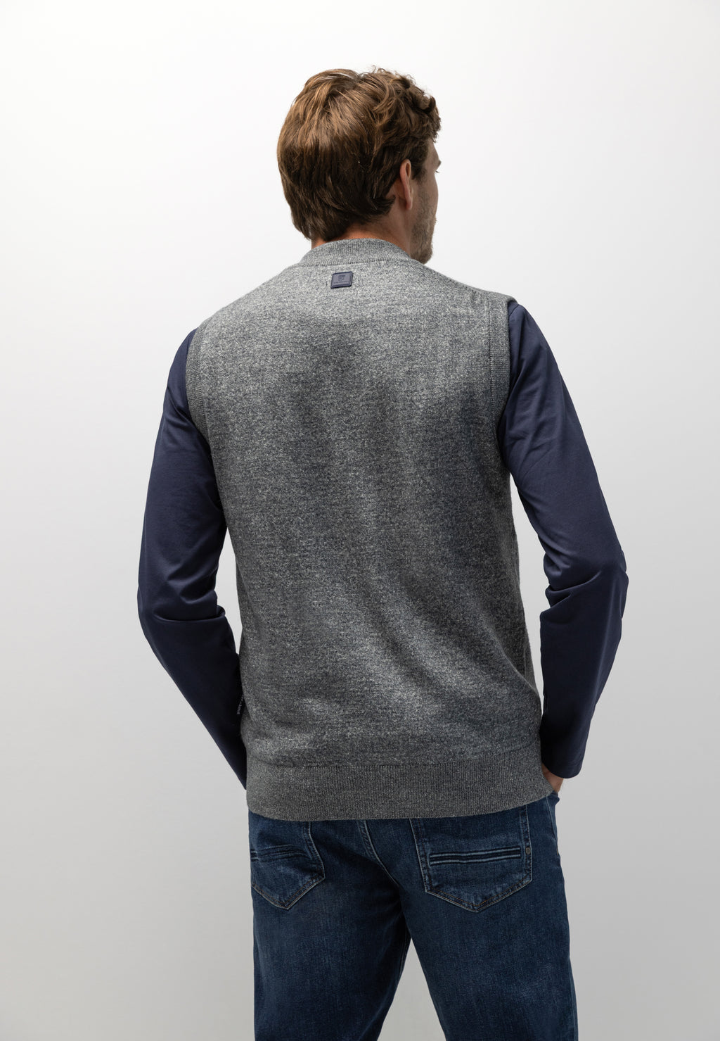 Gilet en maille à col bomber
