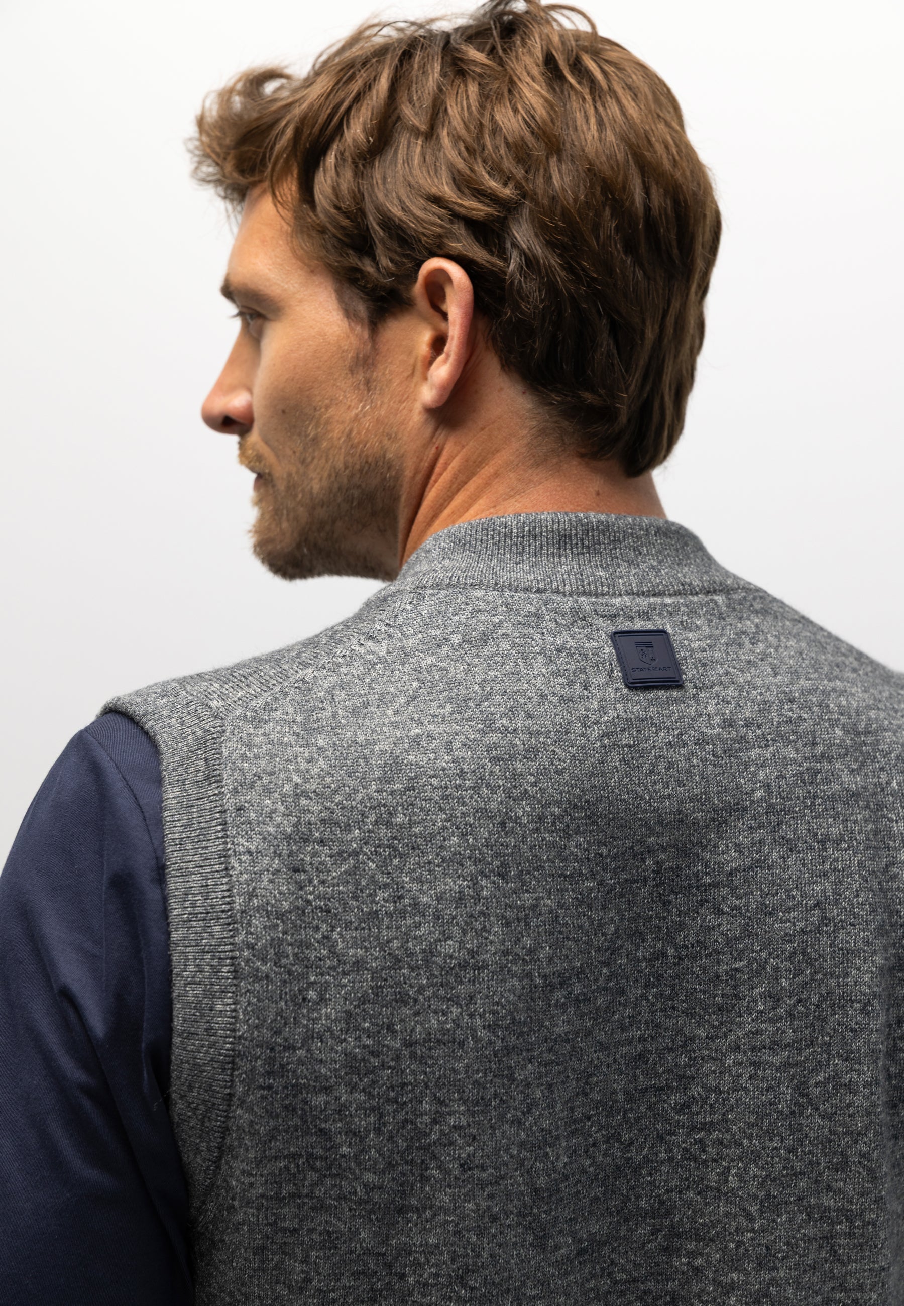 Gilet en maille à col bomber