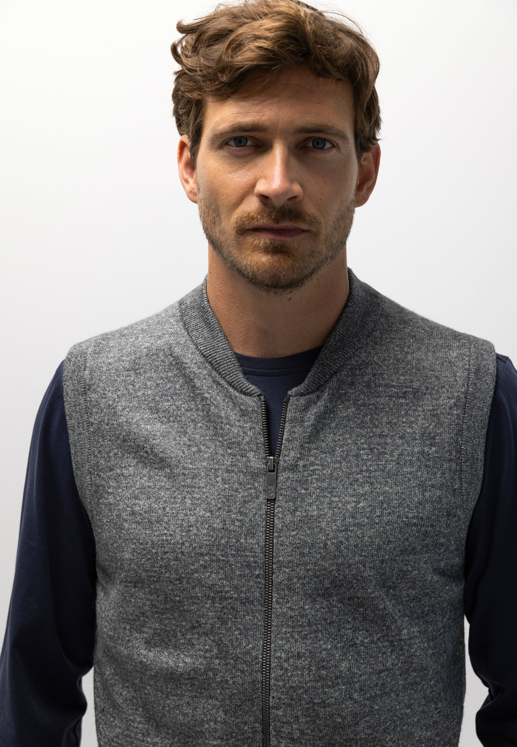 Gilet en maille à col bomber