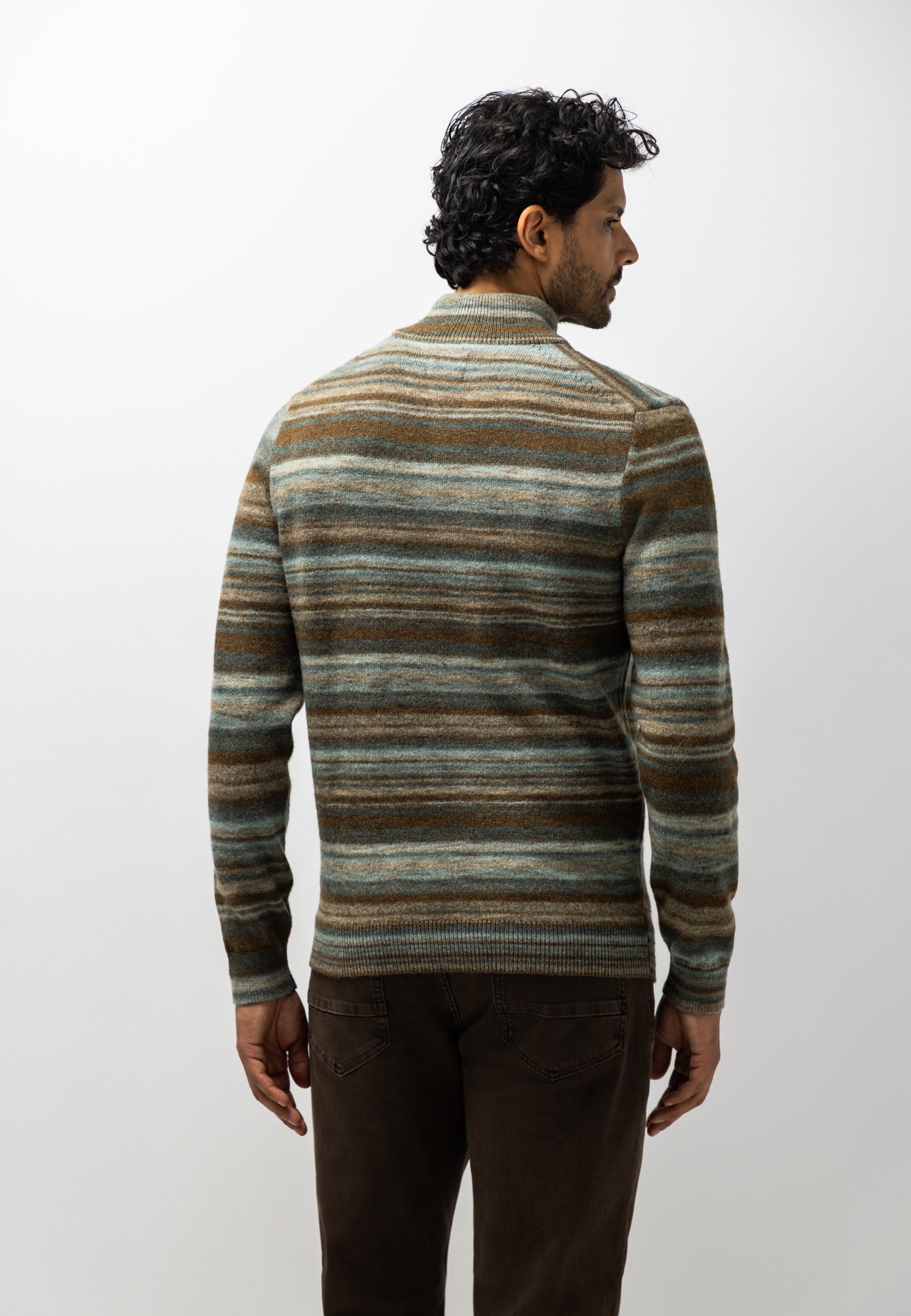 Pull rayé à demi-zip
