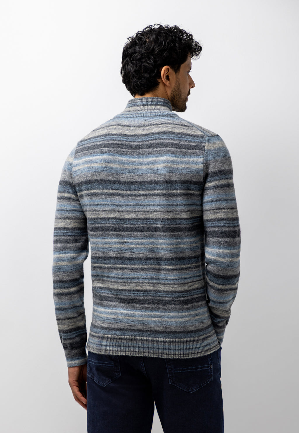 Pull rayé à demi-zip