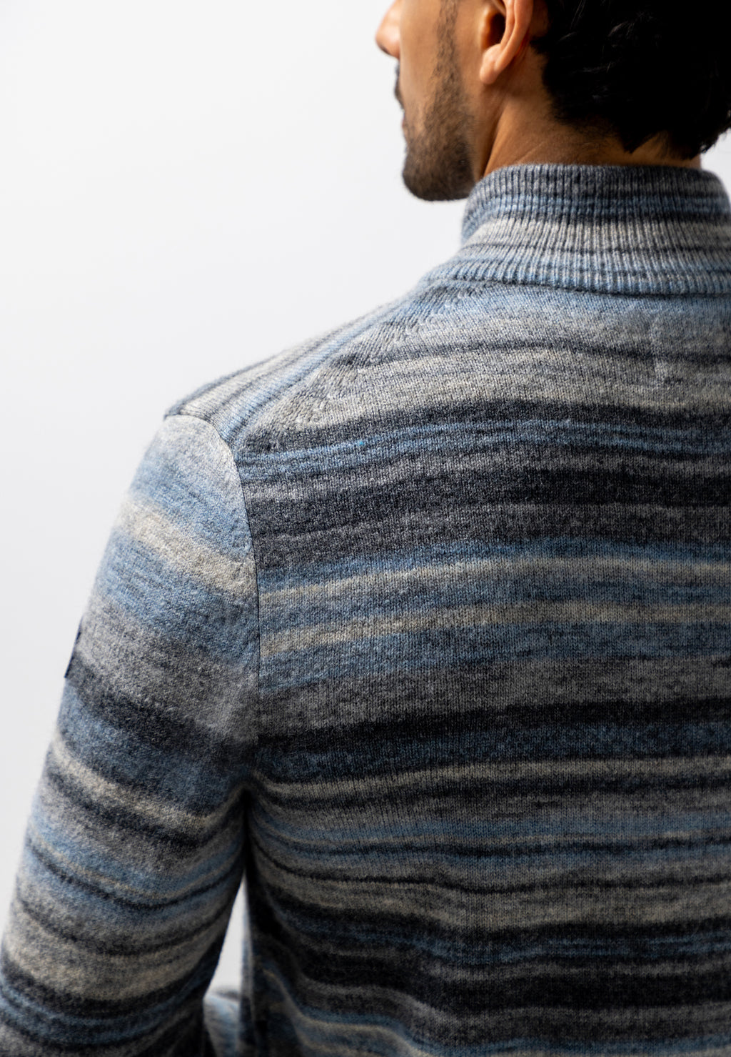 Pull rayé à demi-zip