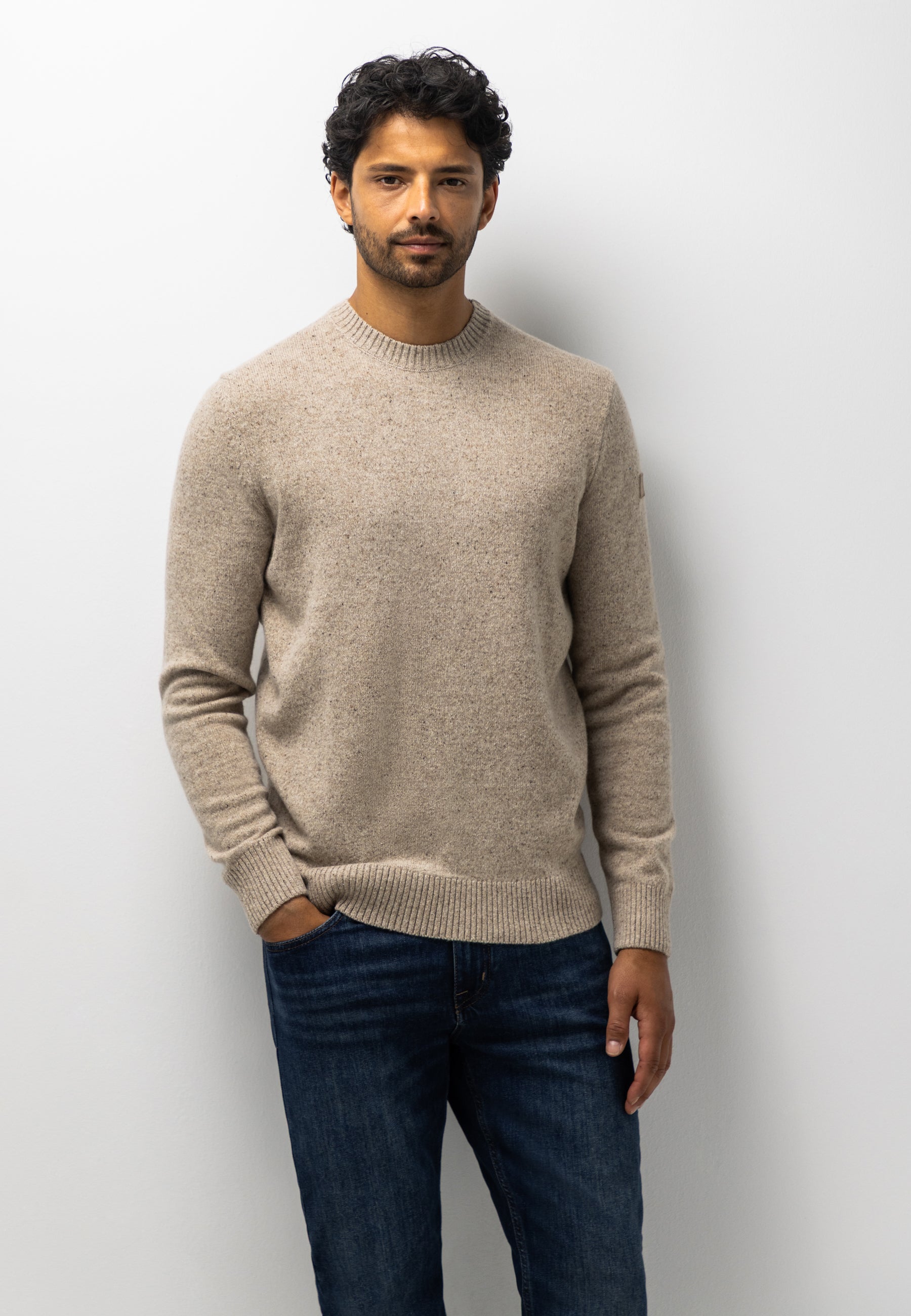 Pull en mélange de laine à col rond