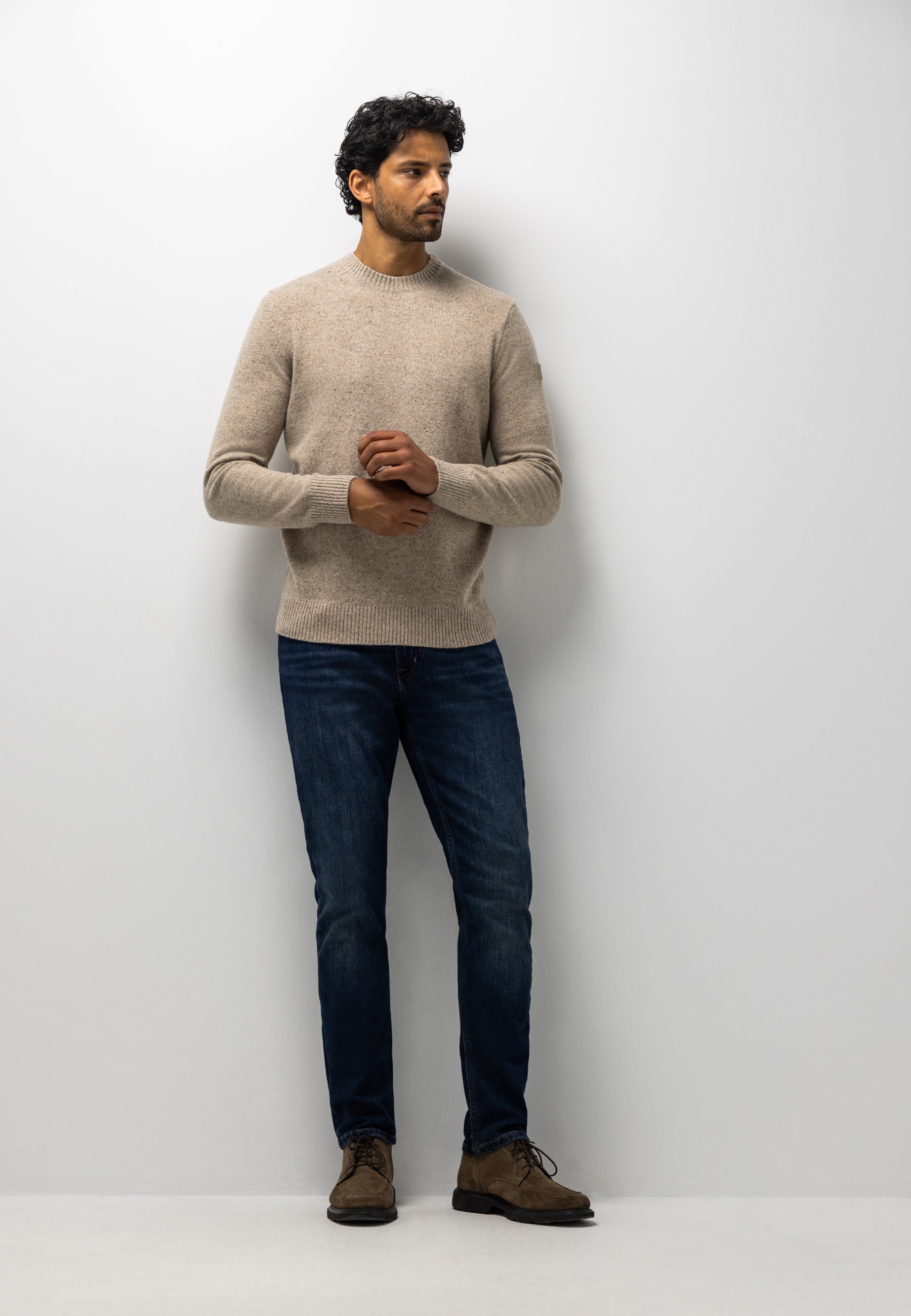 Pull en mélange de laine à col rond