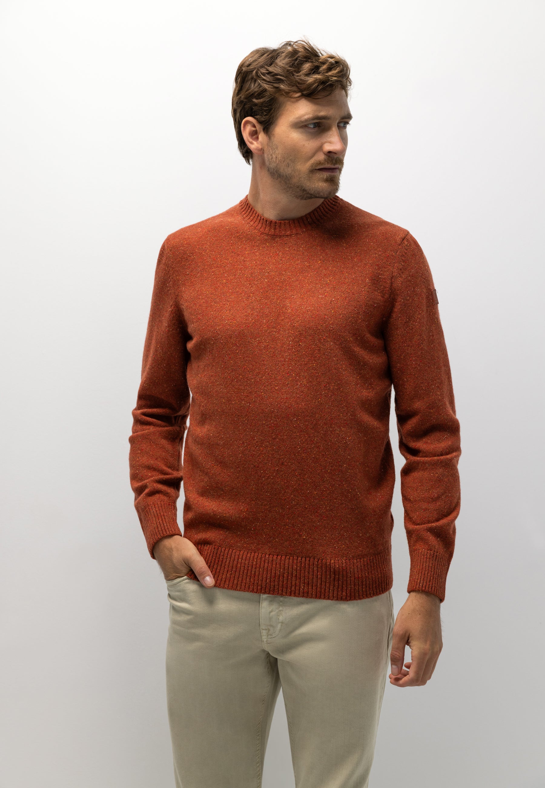 Pull en mélange de laine à col rond