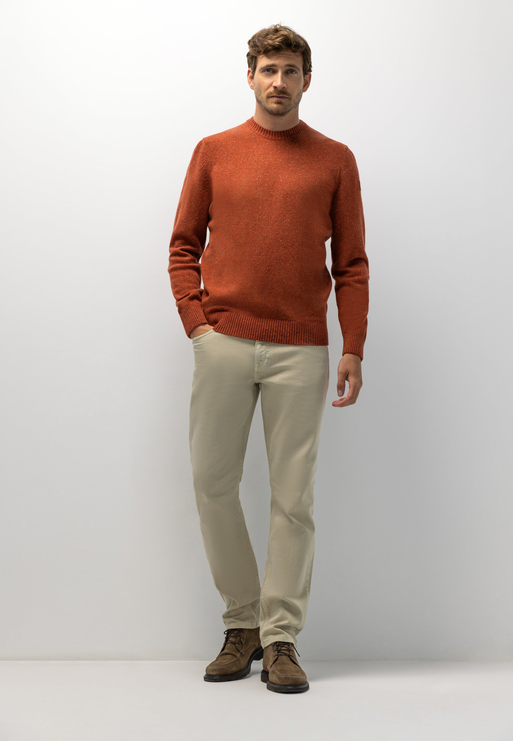 Pull en mélange de laine à col rond