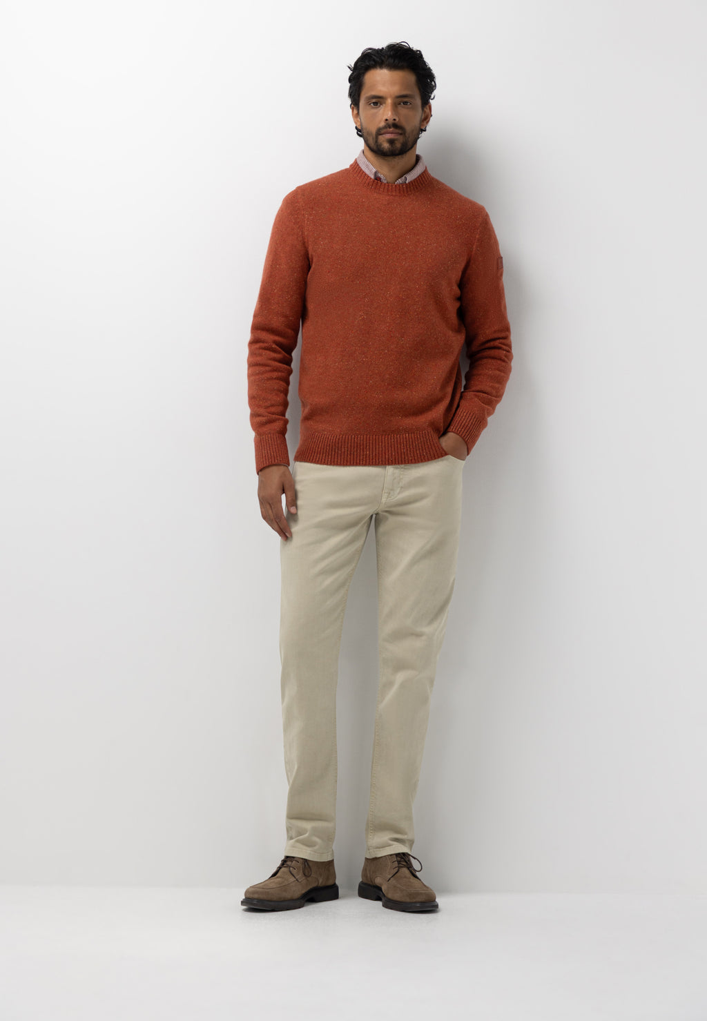 Pull en mélange de laine à col rond