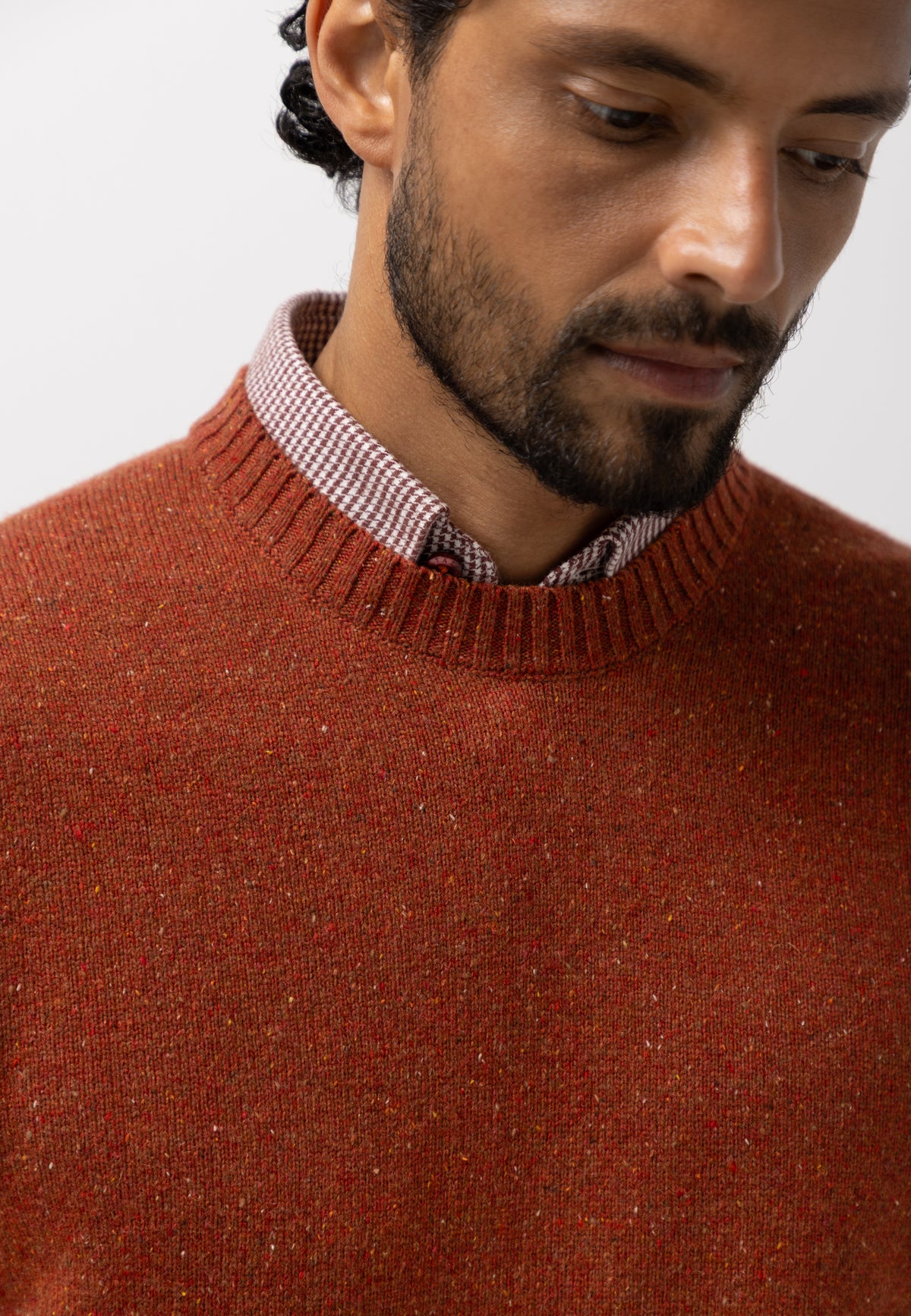 Pull en mélange de laine à col rond