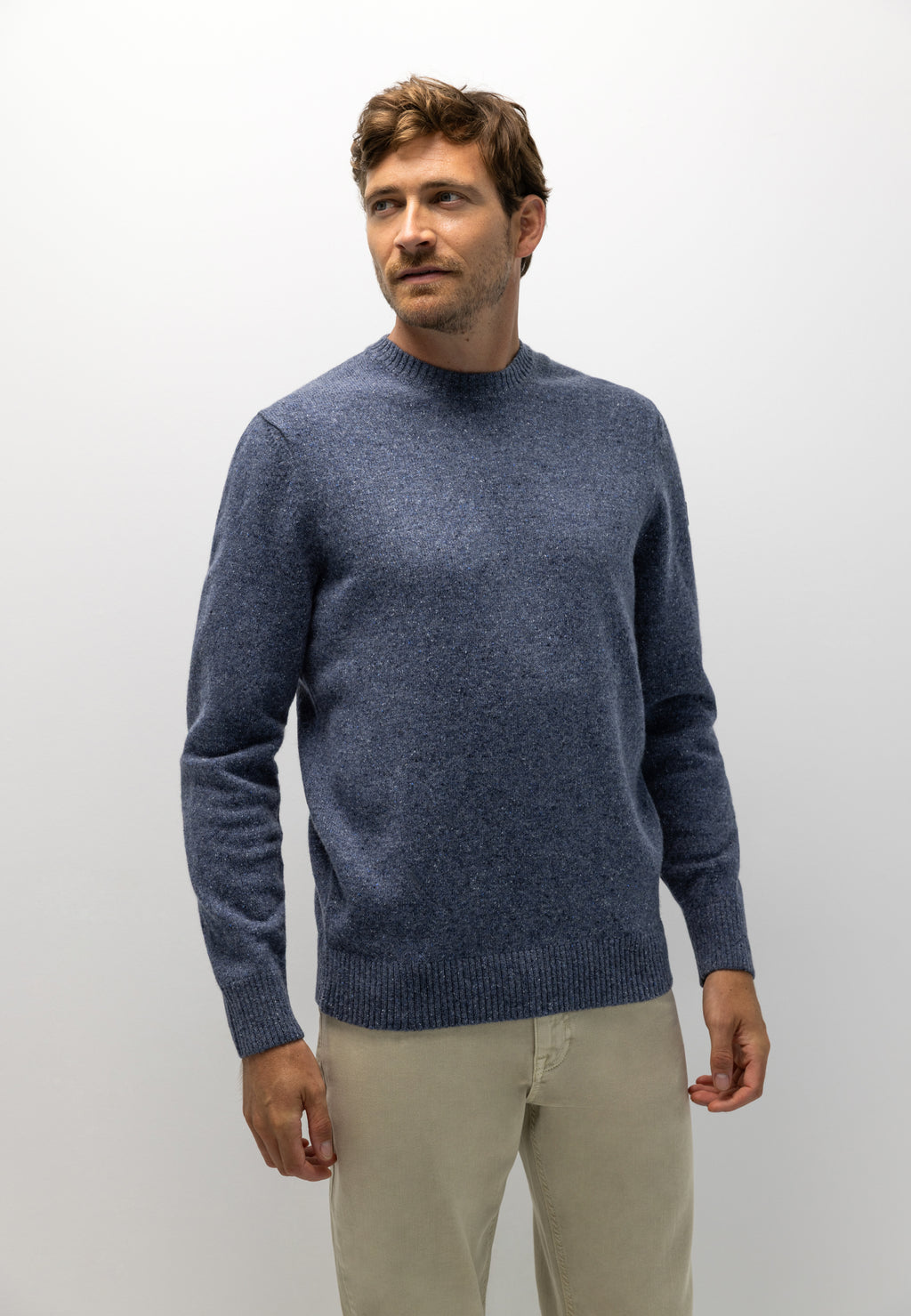 Pull en mélange de laine à col rond
