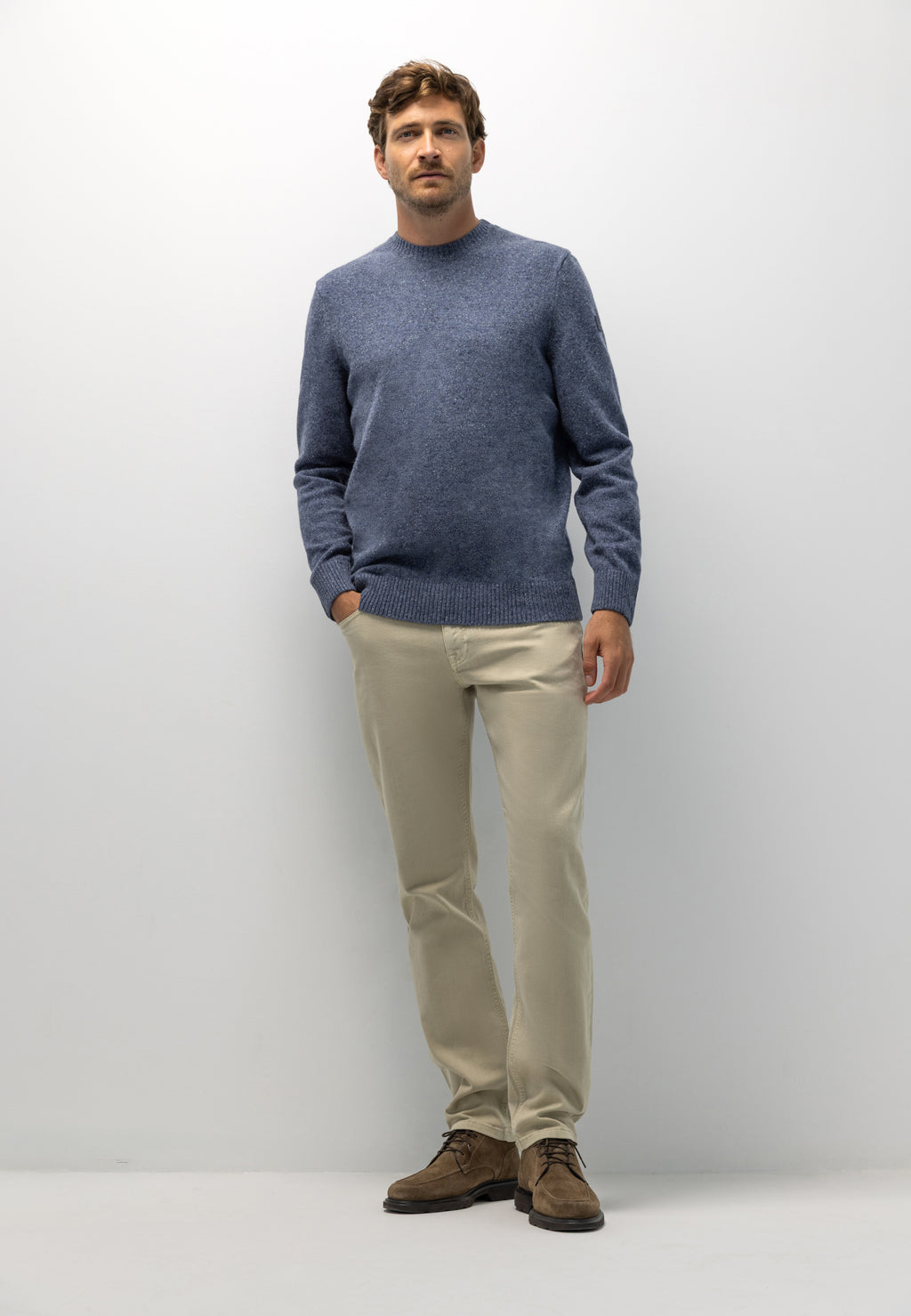 Pull en mélange de laine à col rond
