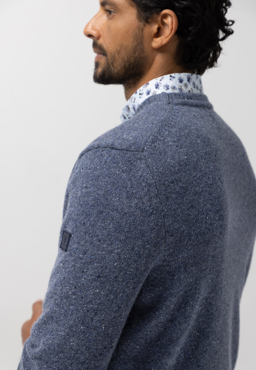 Pull en mélange de laine à col rond