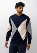 Pull jacquard en mélange laine d'agneau