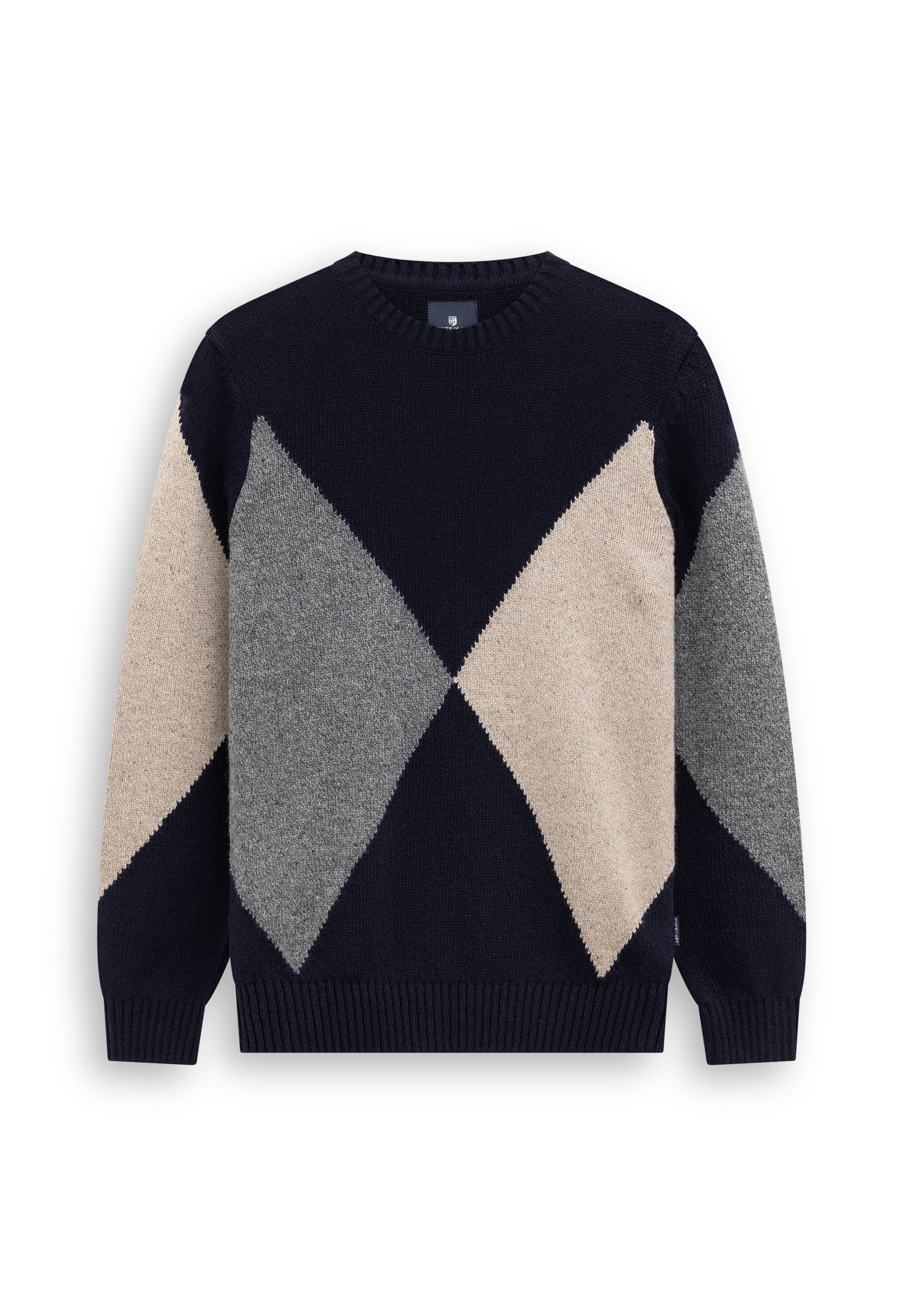 Pull jacquard en mélange laine d'agneau
