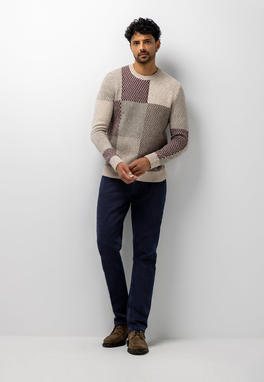 Pull en mélange de laine à col rond
