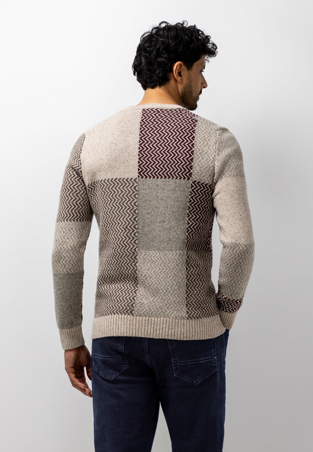 Pull en mélange de laine à col rond