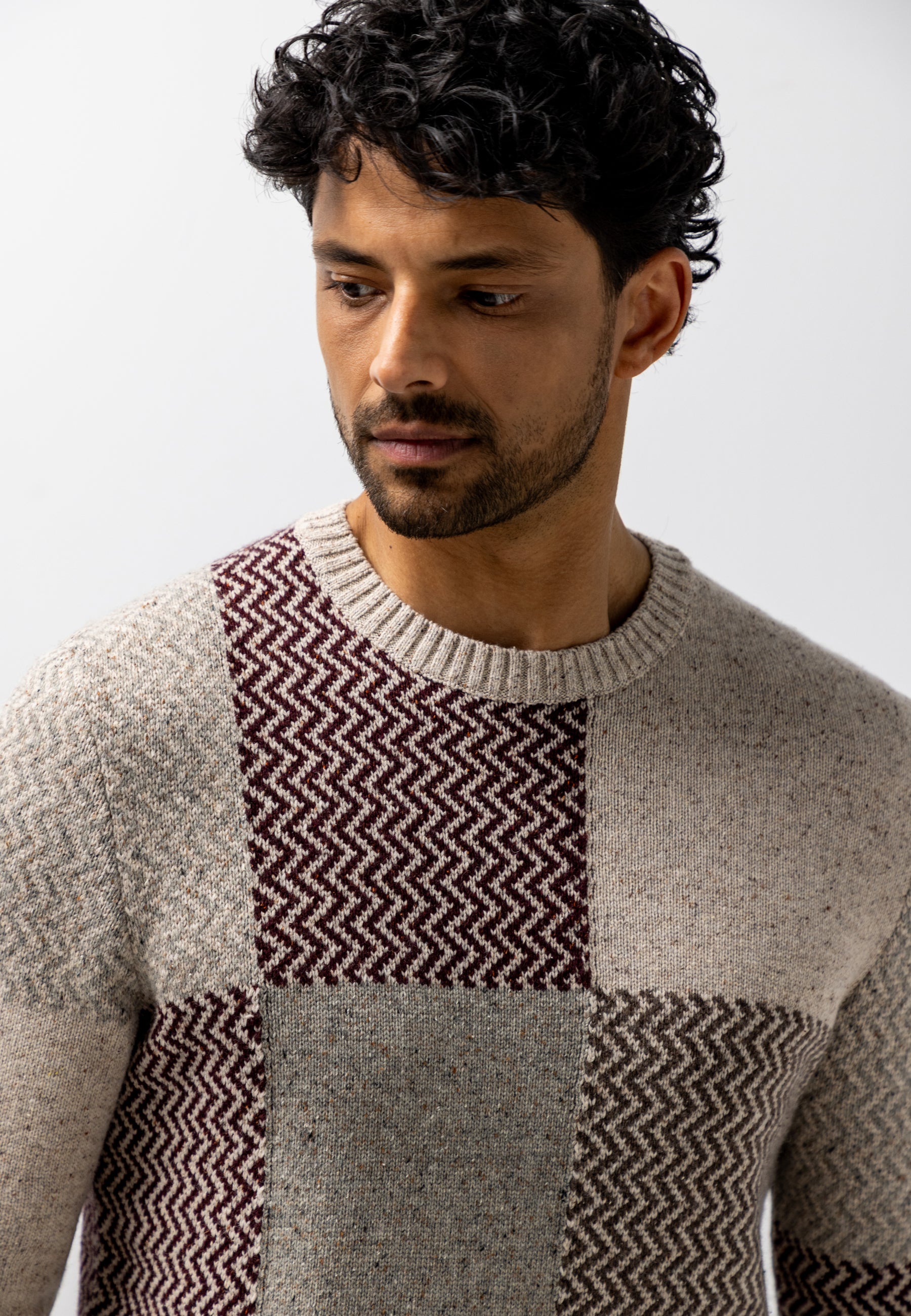 Pull en mélange de laine à col rond