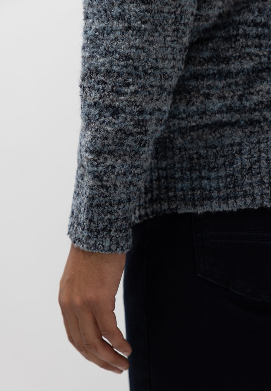 Pull chiné à demi-zip