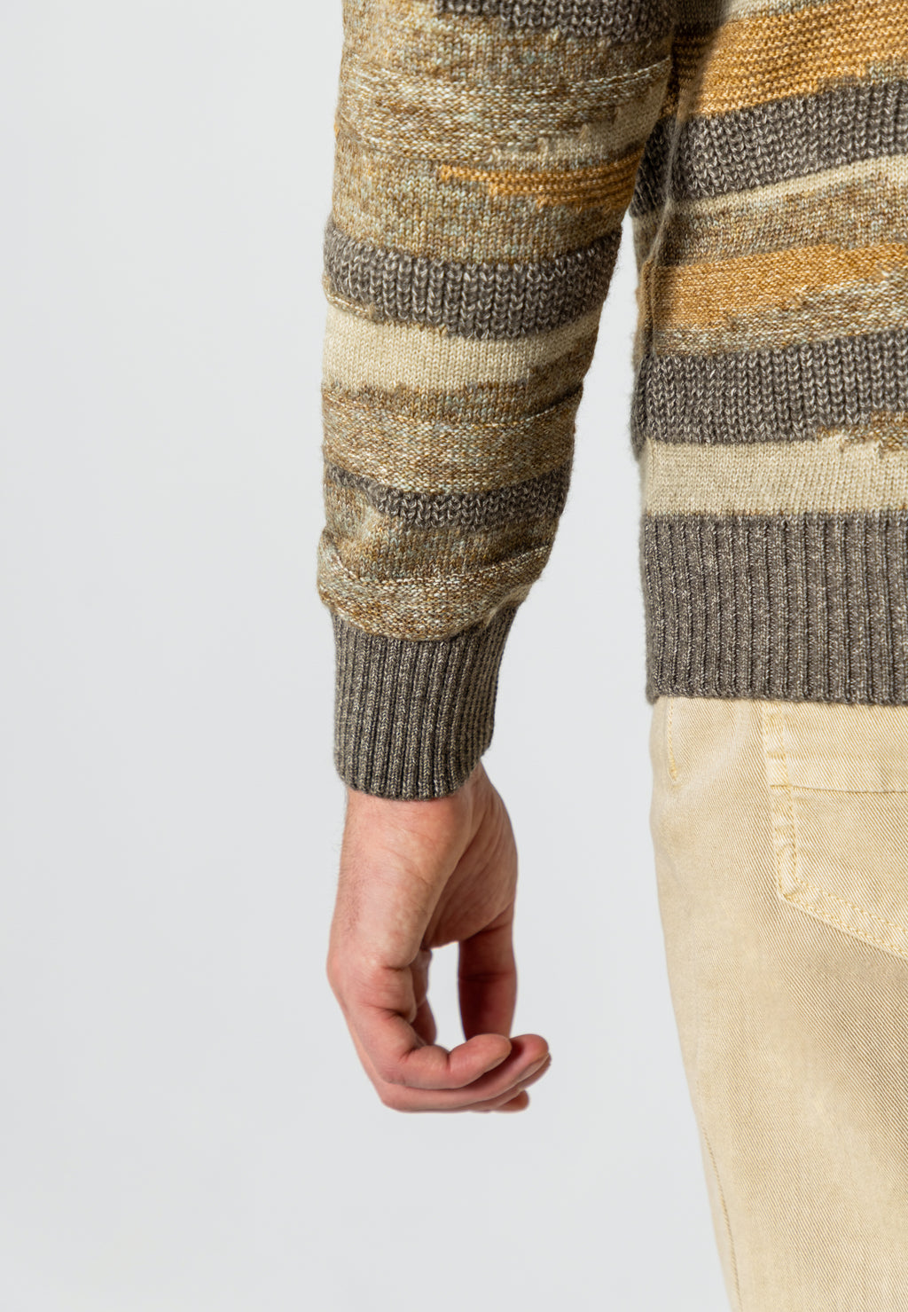 Pull jacquard en mélange de coton bio