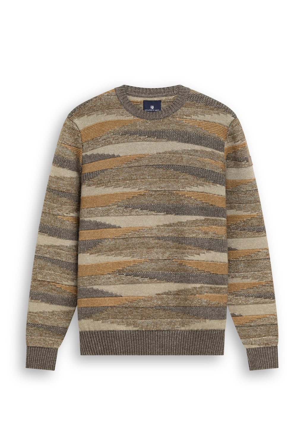 Pull jacquard en mélange de coton bio