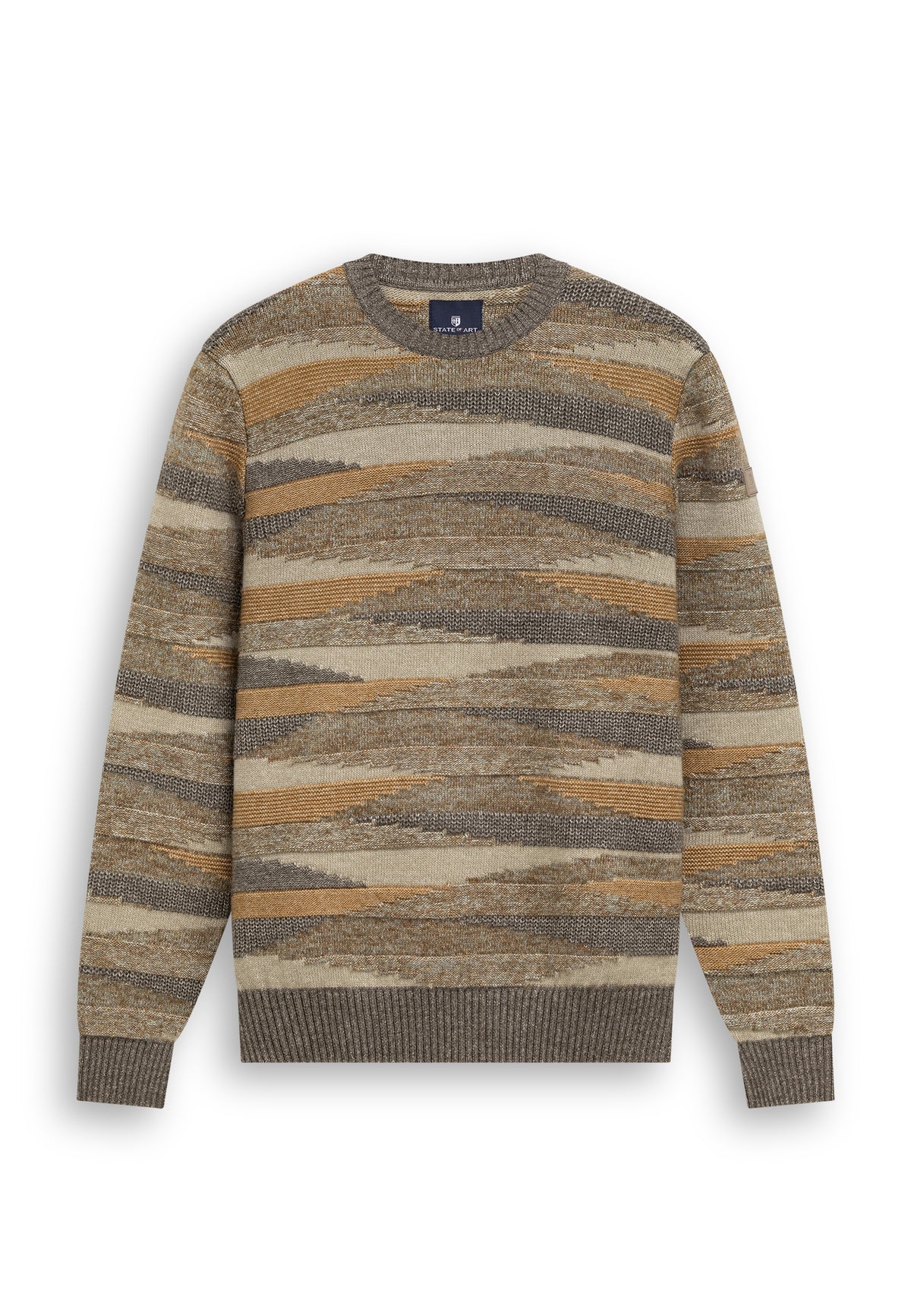 Pull jacquard en mélange de coton bio