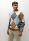 Pull jacquard en mélange de coton biologique