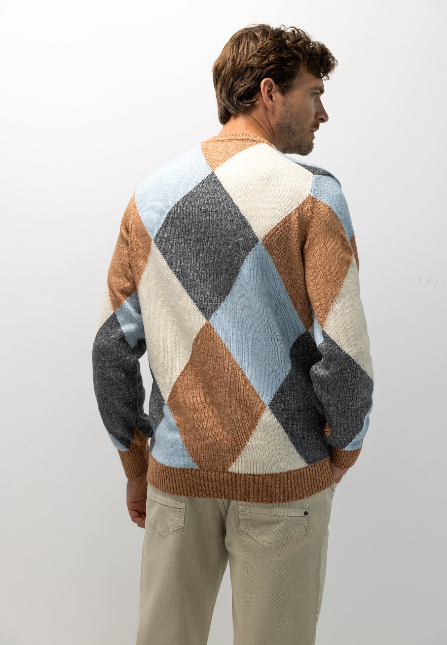 Pull jacquard en mélange de coton biologique