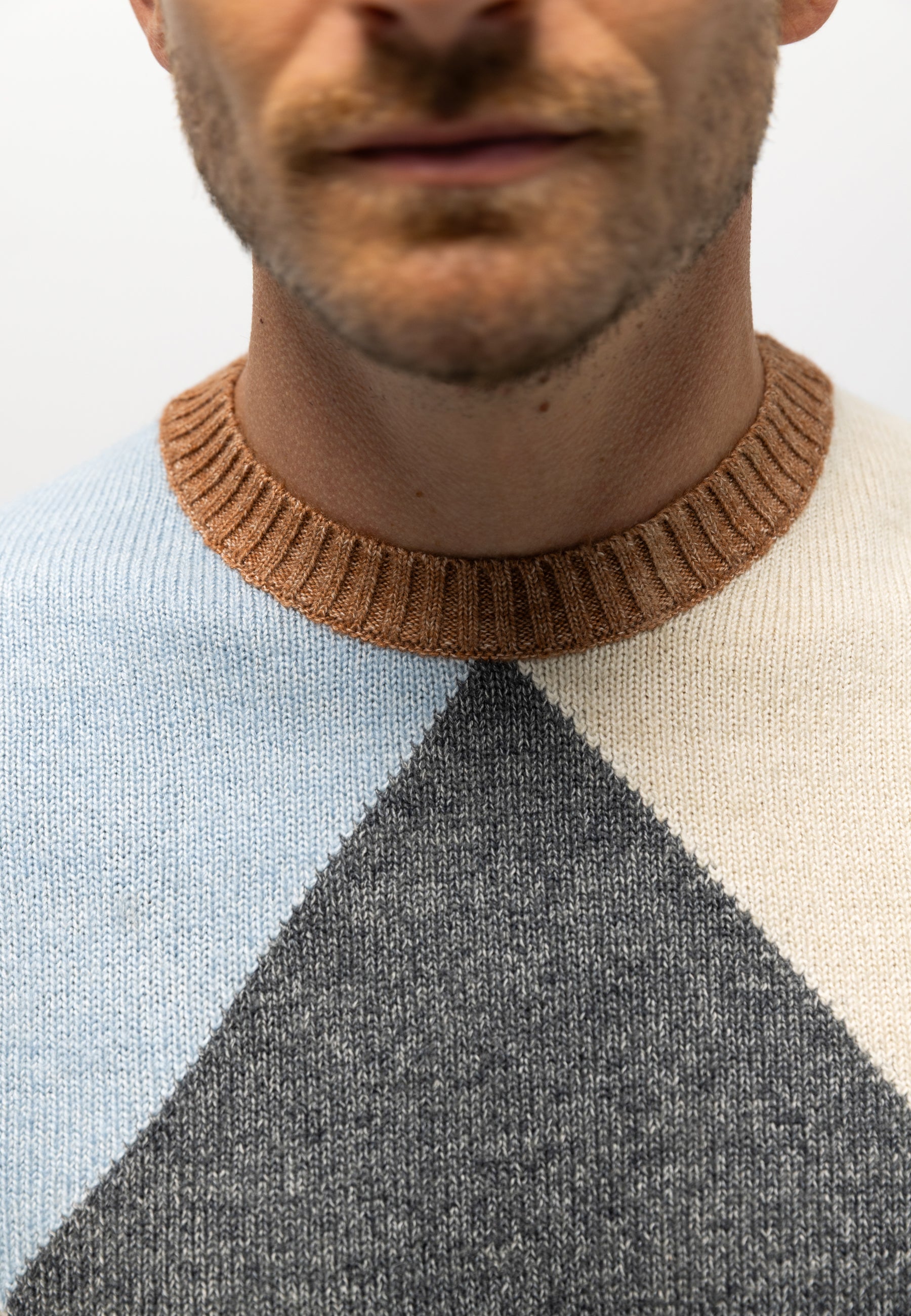 Pull jacquard en mélange de coton biologique
