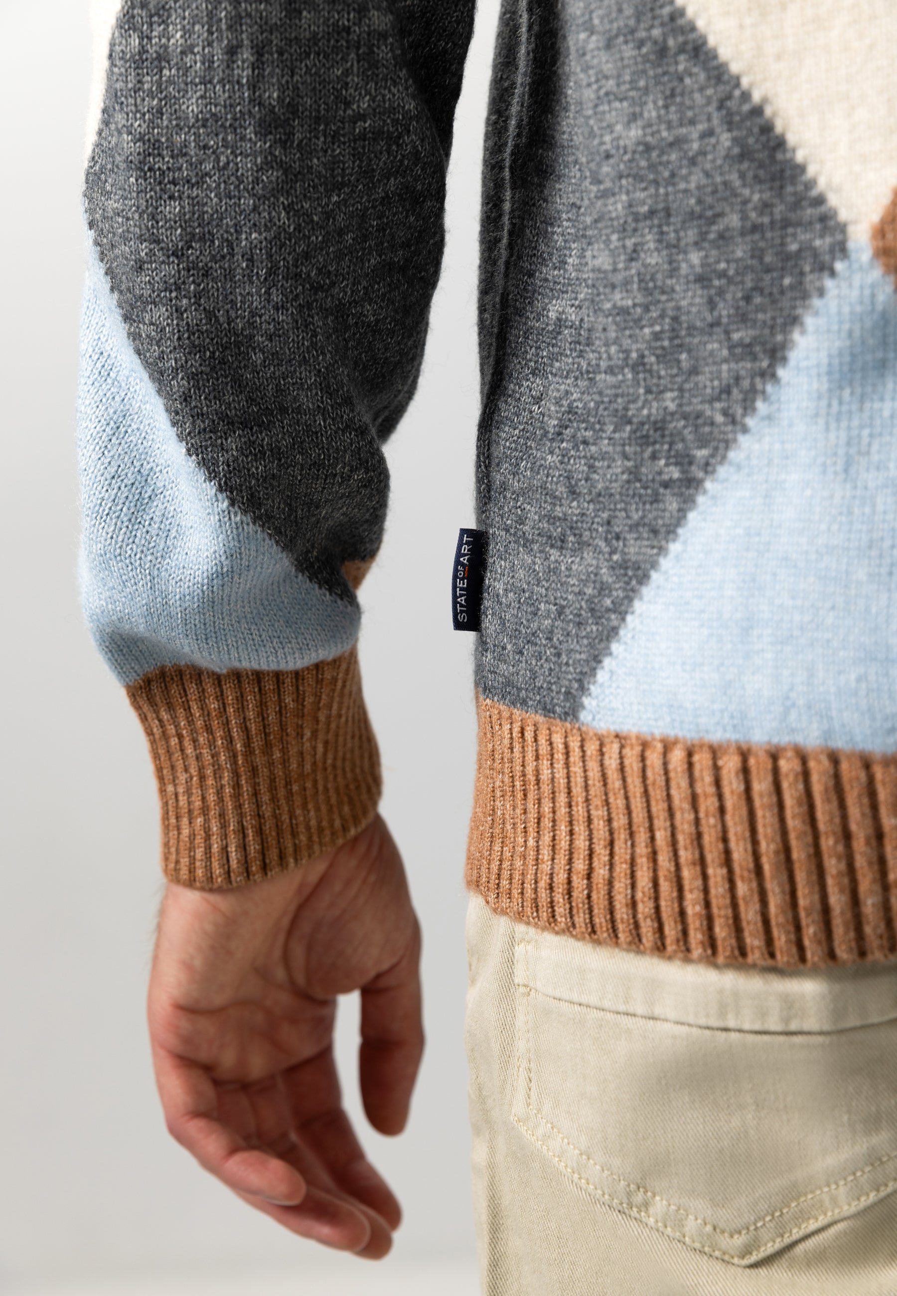 Pull jacquard en mélange de coton biologique