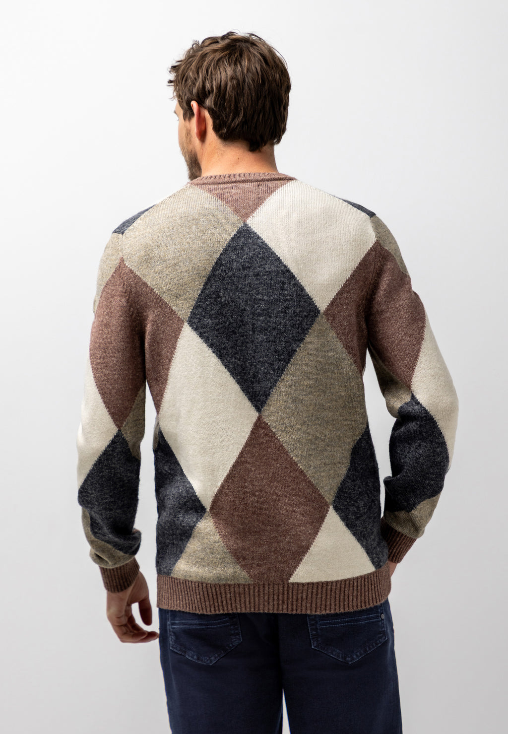 Pull jacquard en mélange de coton biologique