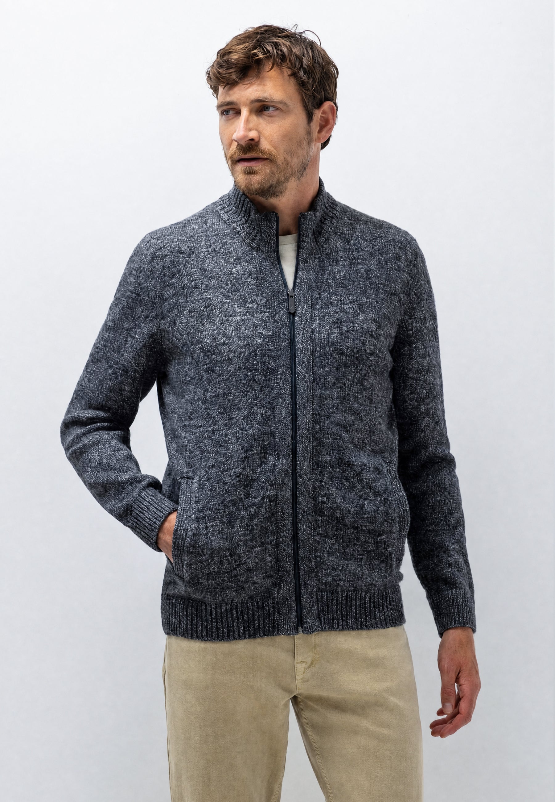 Cardigan chiné avec poches