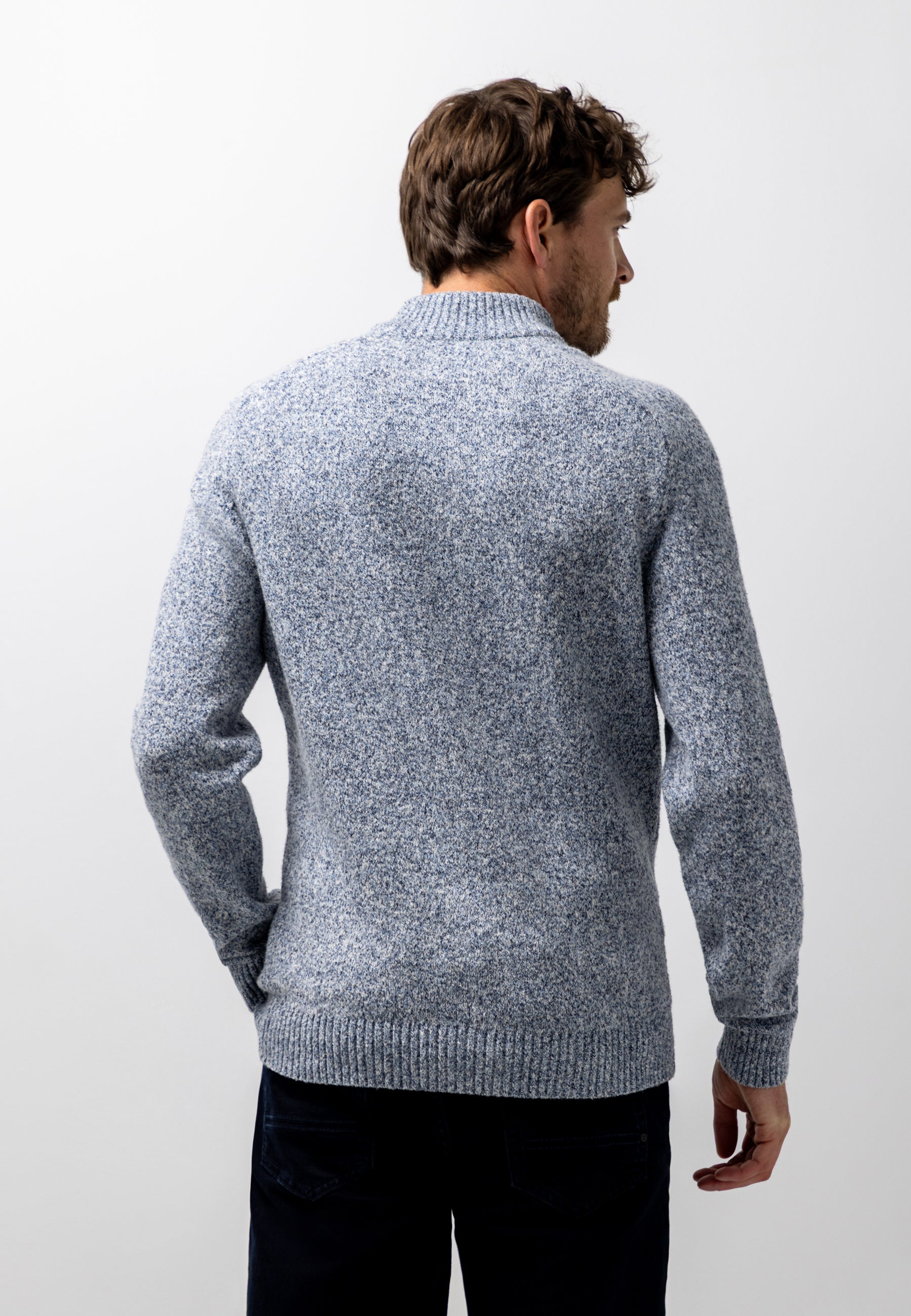 Pull en grosse maille à demi-zip