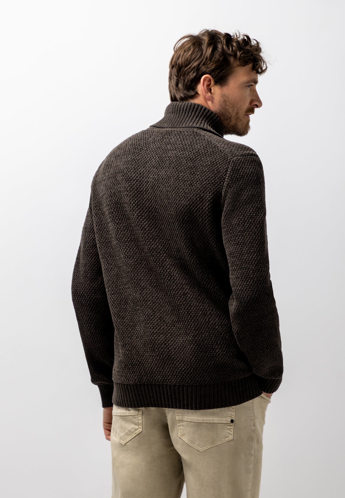 Chenille vest met matrozenkraag