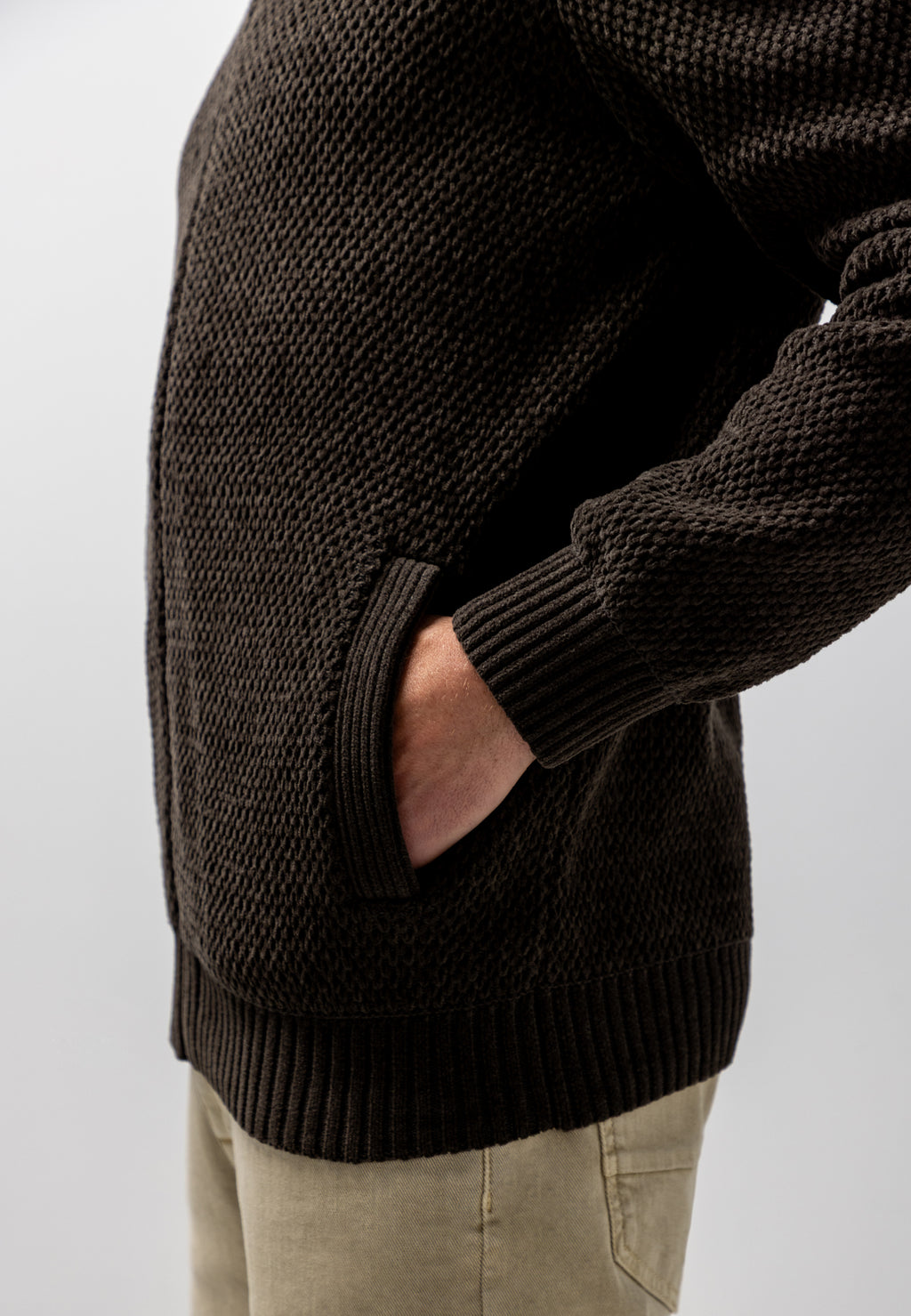 Chenille vest met matrozenkraag