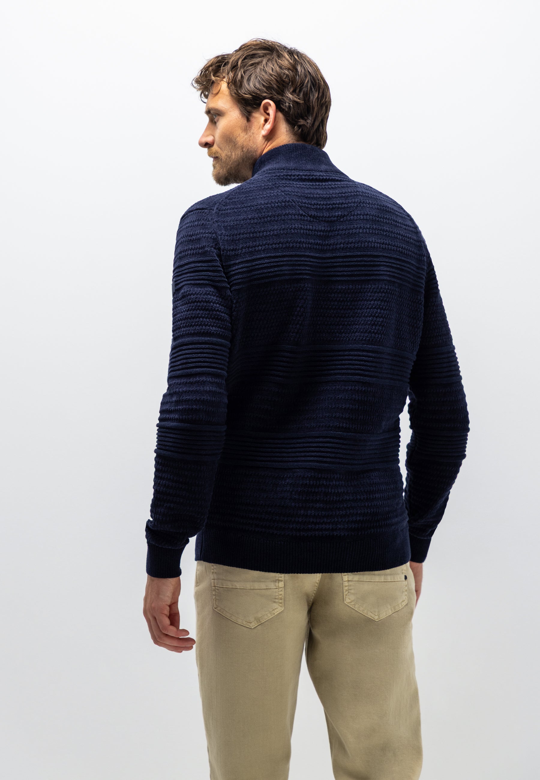 Chenille trui met structuurpatroon