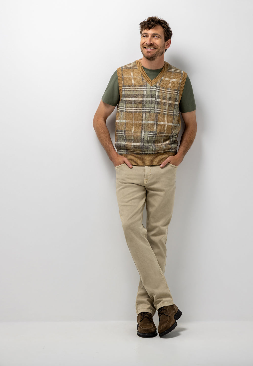 Pull sans manches à motif jacquard