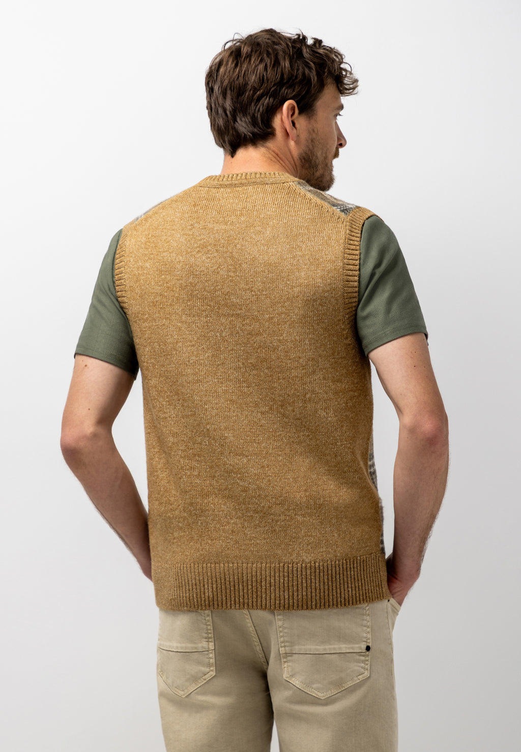 Pull sans manches à motif jacquard