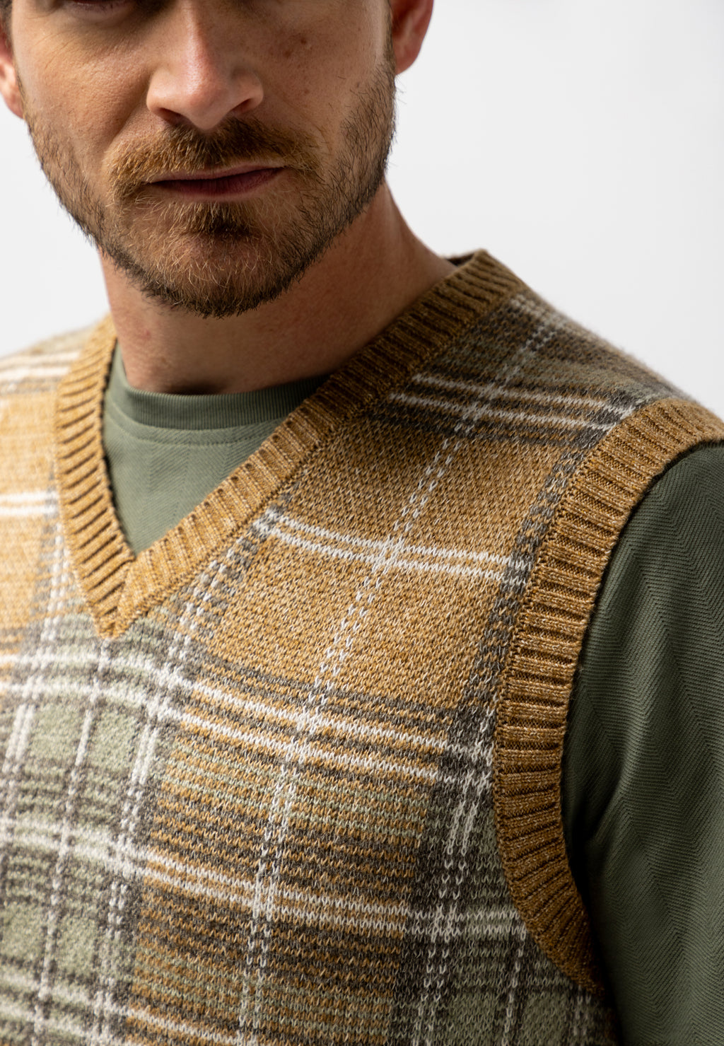 Pull sans manches à motif jacquard