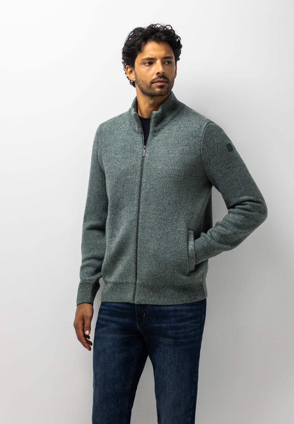 Cardigan en maille double avec poches