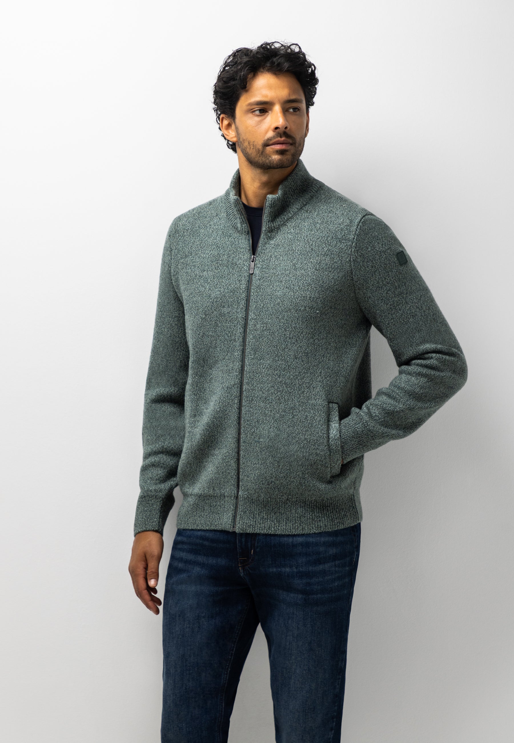 Cardigan en maille double avec poches