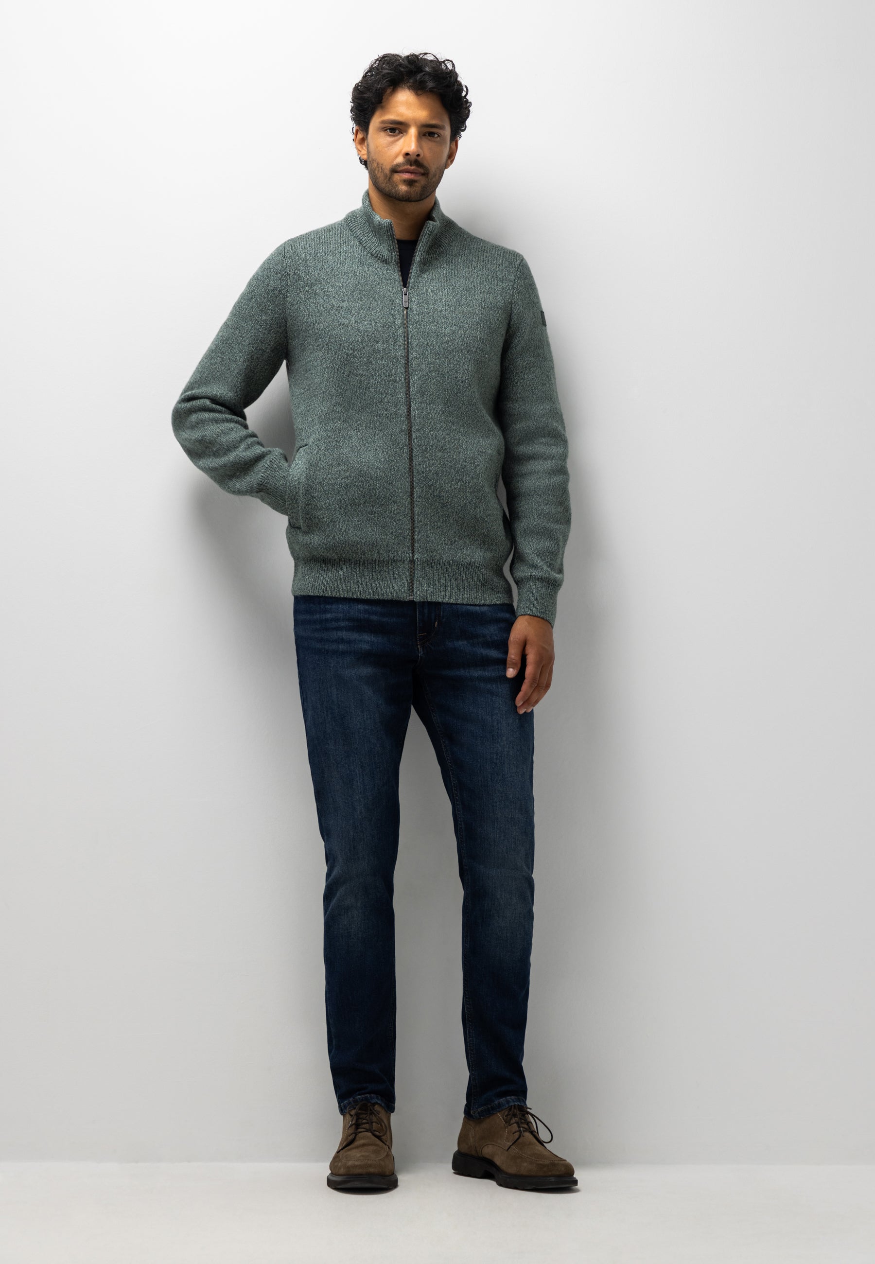 Cardigan en maille double avec poches