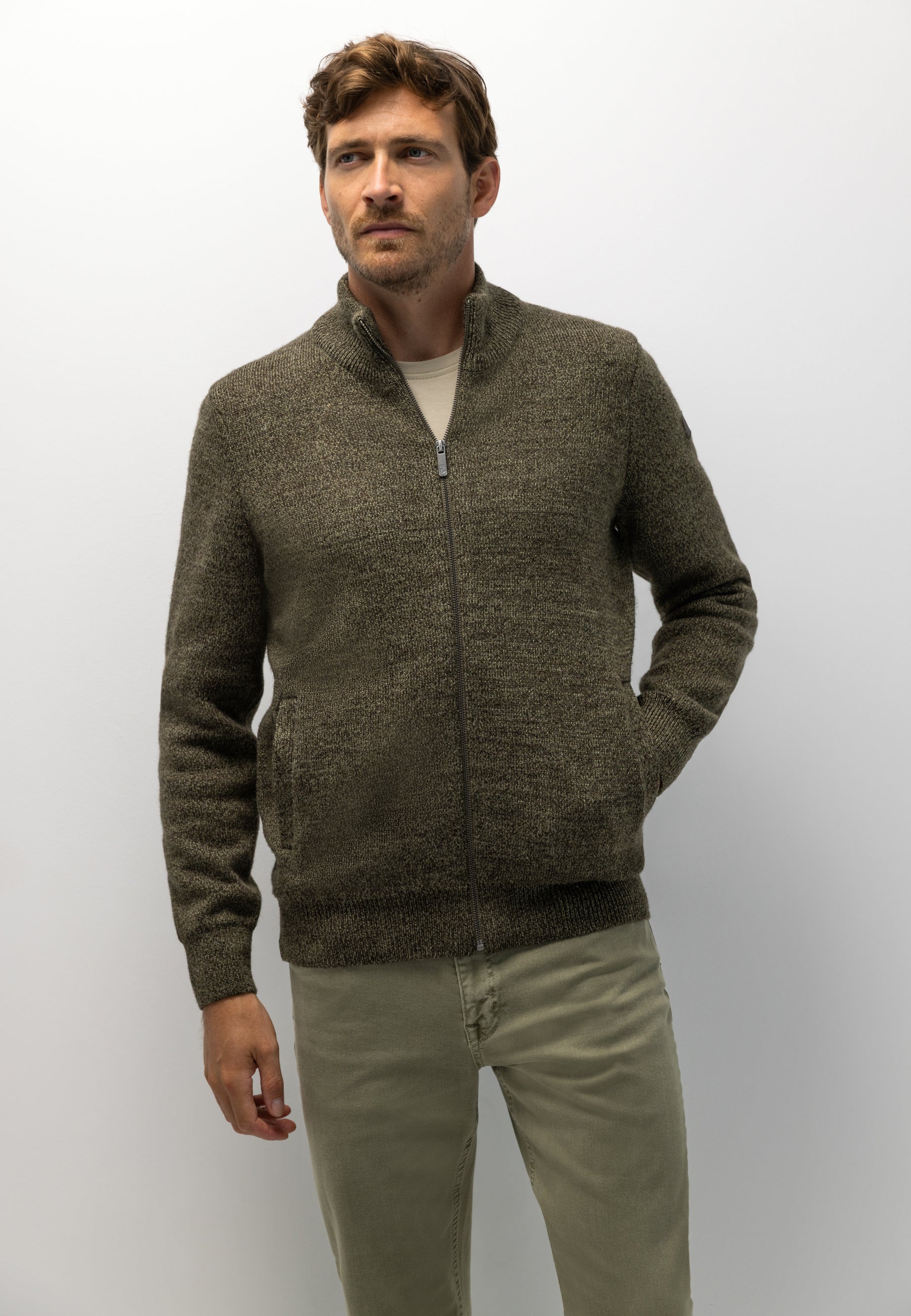 Cardigan en maille double avec poches