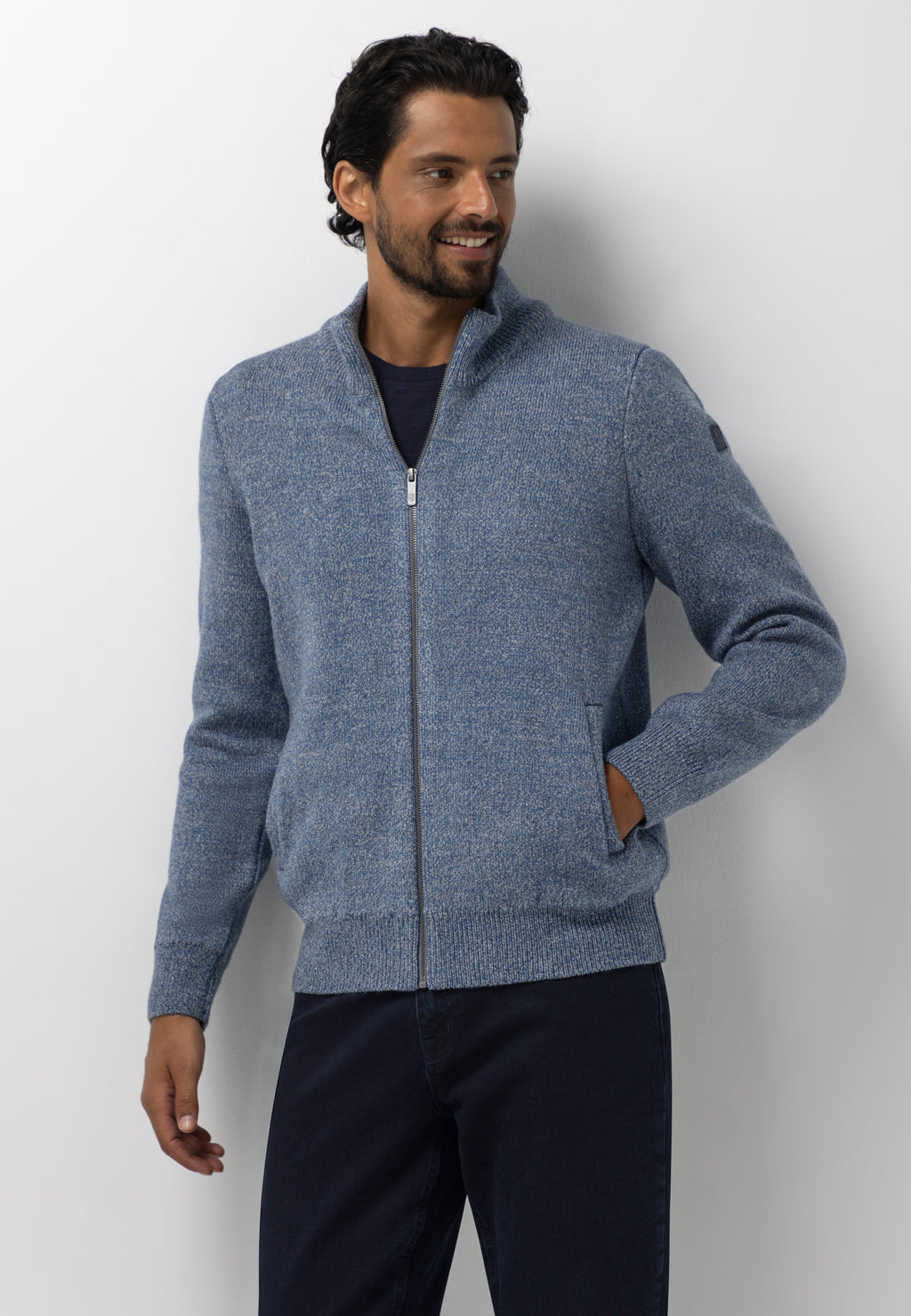 Dubbelgebreid vest met steekzakken
