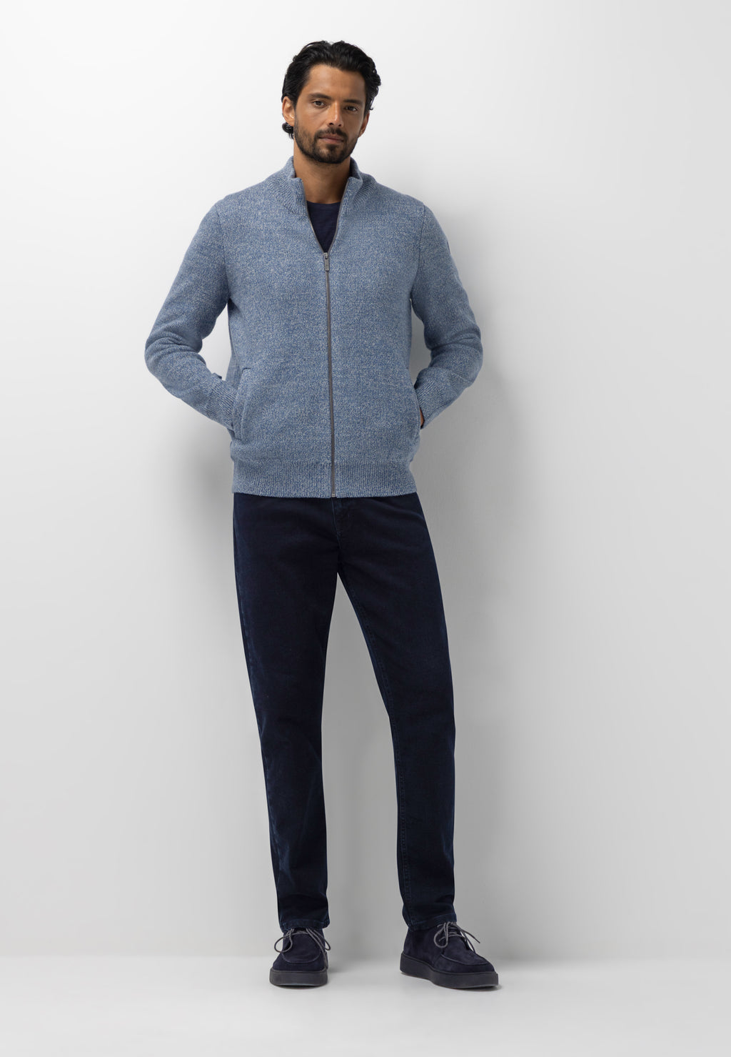 Dubbelgebreid vest met steekzakken