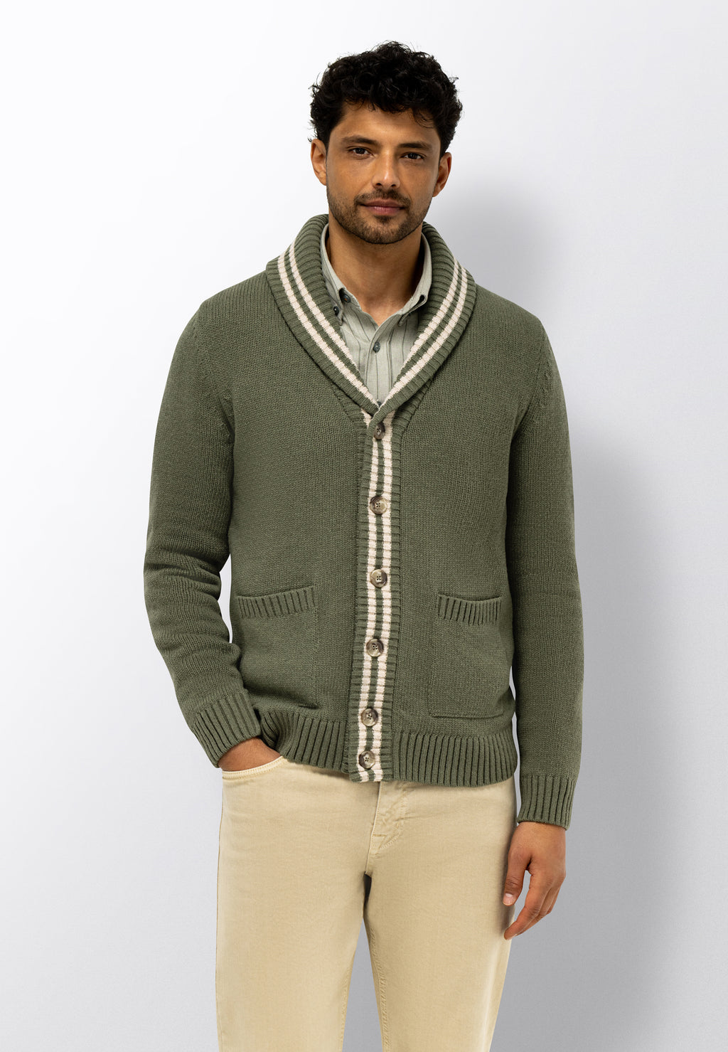 Cardigan en grosse maille à col châle