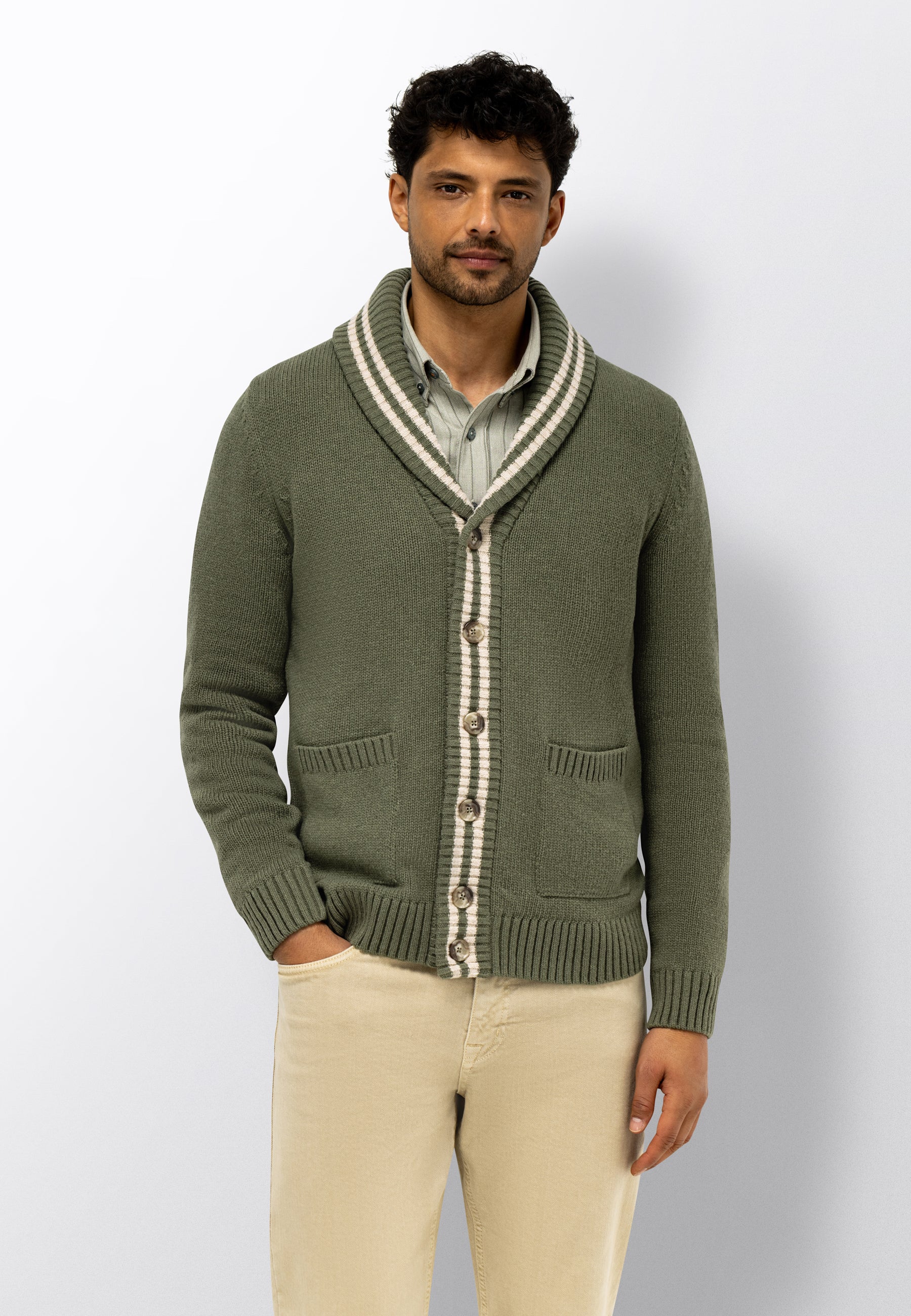 Cardigan en grosse maille à col châle