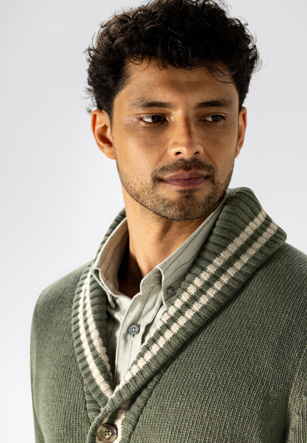 Cardigan en grosse maille à col châle