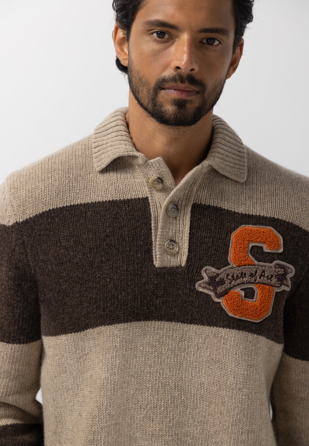 Polo met streepdessin en artwork